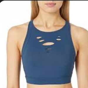 Alo Yoga Ripped‎ Warrior Bra in blue size small